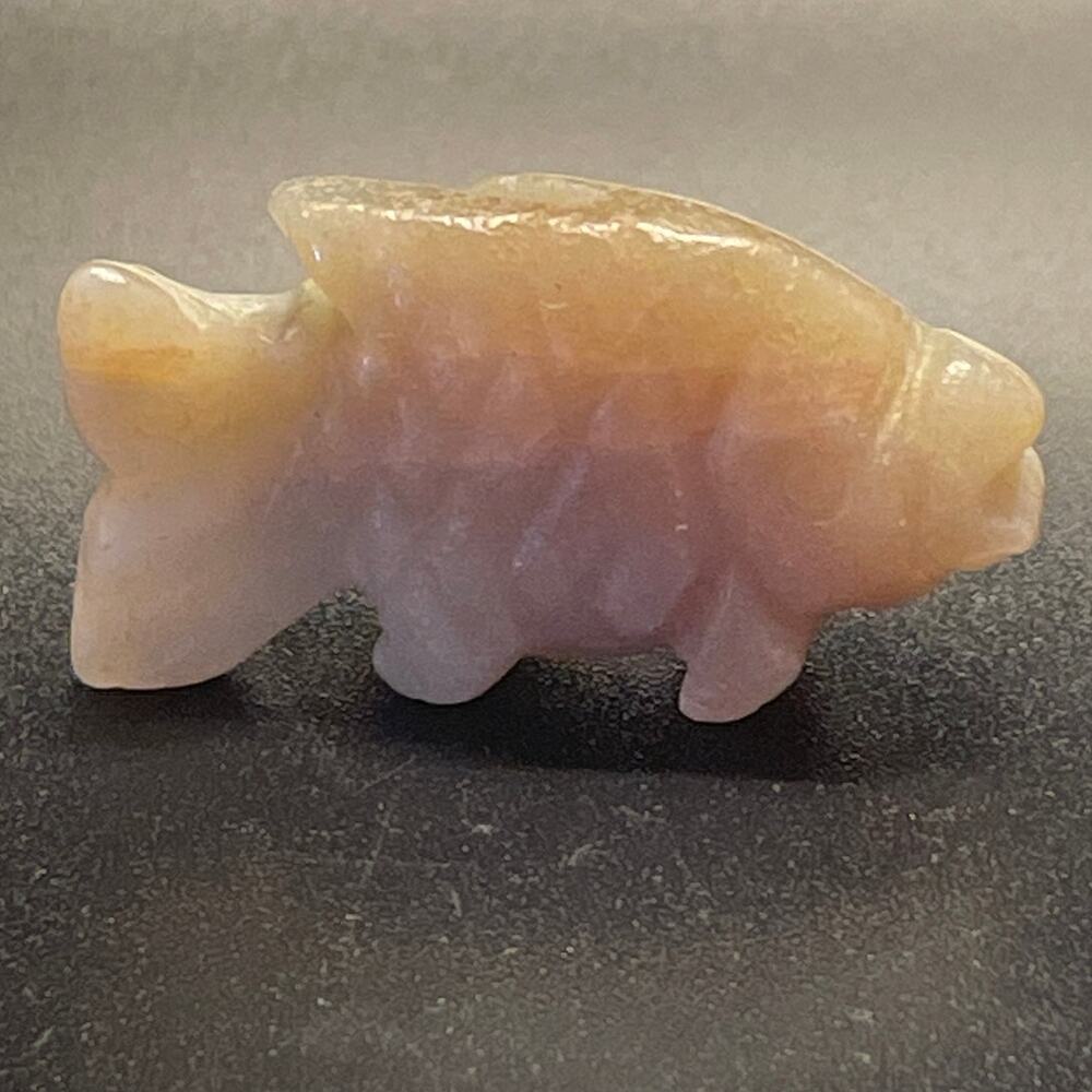 Cute Caribbean Calcite Mini Fish Carving